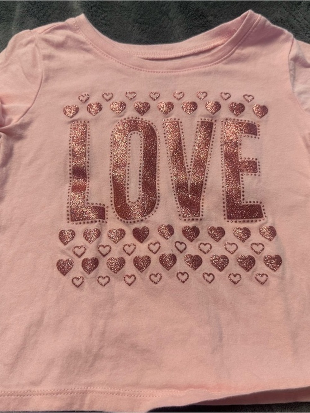 The Children’s Place Pink Glitter LOVE Tee 18-24M